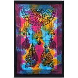 Single Cotton Bedspread + Wall Hanging - Dreamcatcher 130cm x 200cm
