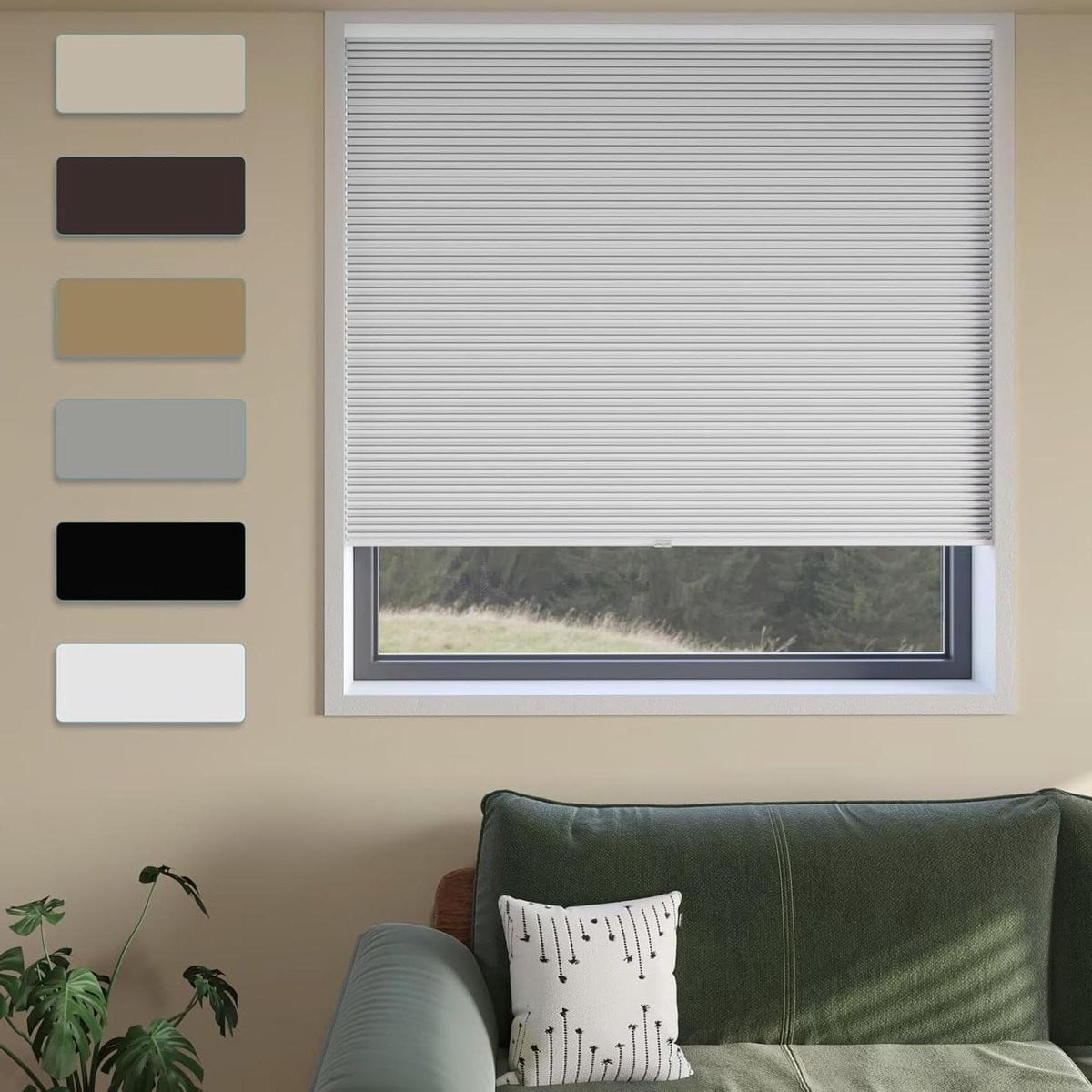 Verduisterende Jaloezieën Wit - Draadloos en Kindveilig Raamgordijn - 84 x 183 cm