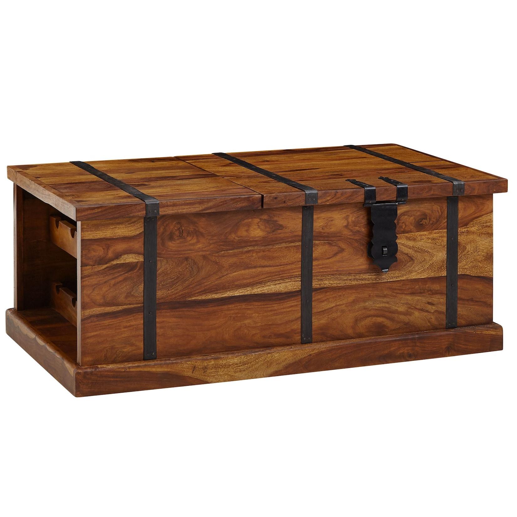 Massivholz Couchtisch Handgefertigt mit Weinregal 100x60x40 cm Wohnzimmertisch Edelholz