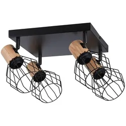 Paulmann Deckenleuchte LANKA, 4-flammig, E14, dimmbar, schwarz PAUL-66769
