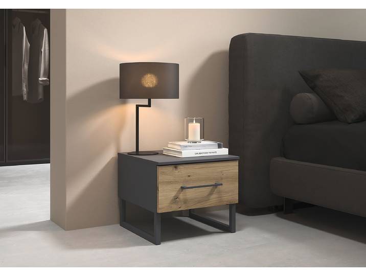 Table de nuit Butte 34cm Lot de 2 Marron/Gris