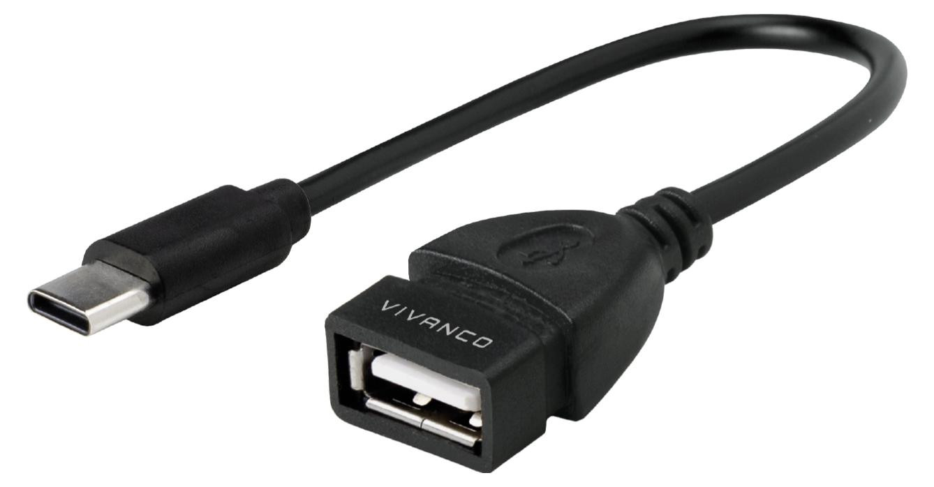 Vivanco USB-C naar USB-A adapter, 0,1 m