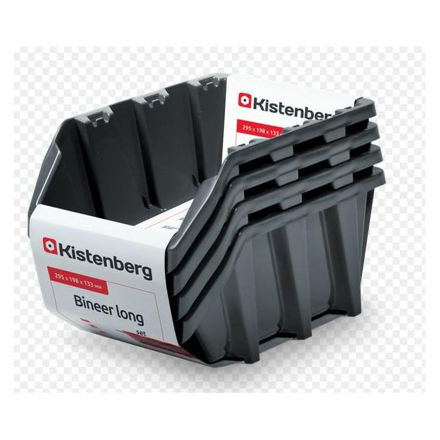 Prosperplast KUWETY 12 BINEER LONG 6SZT CZARNE 295x198x195mm (KBILS30-S411)