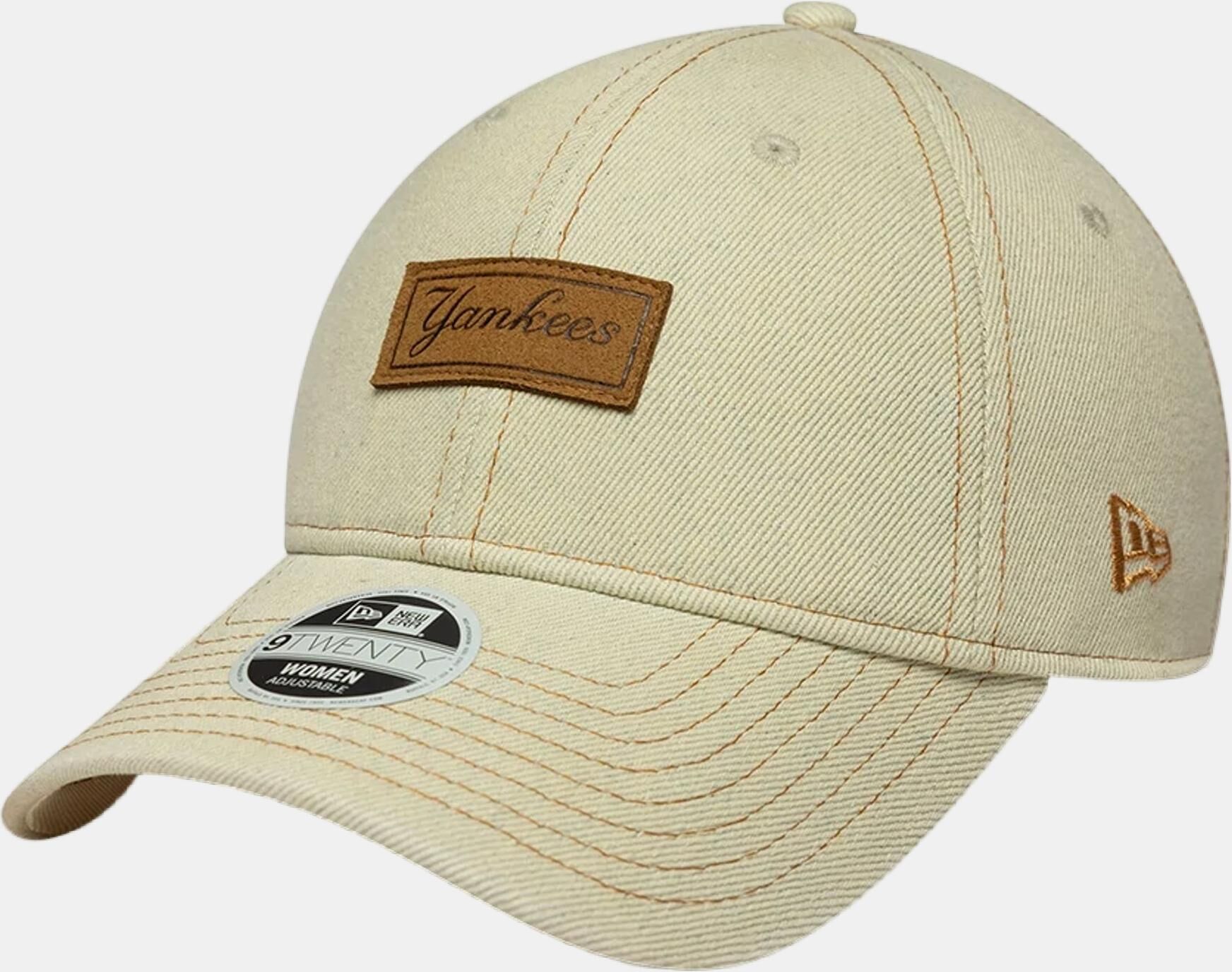 new era Gorra casual de mujer 9Twenty Denim New York Yankees.  (Única) Beige