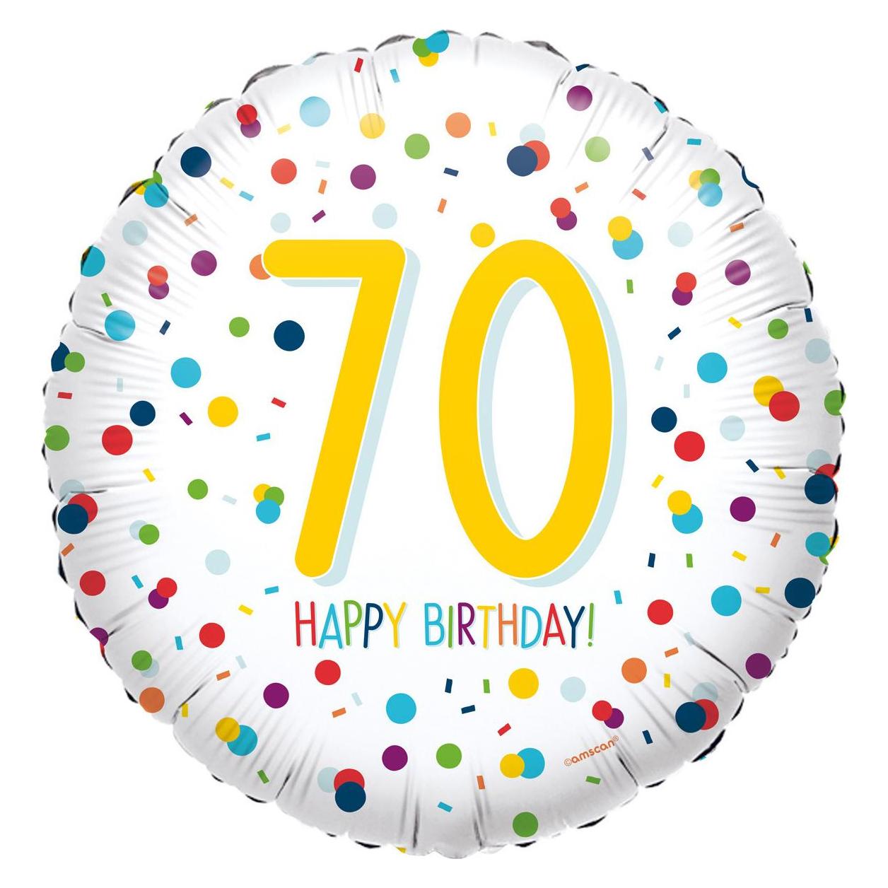 Magni Folienballon Happy Birthday 70 Konfetti rund (5x) (4201701)