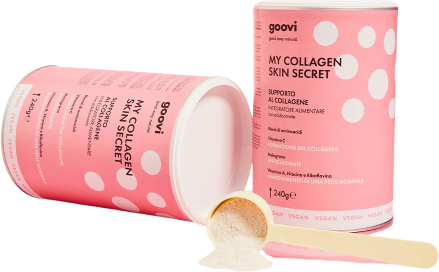 THE GOOD VIBES COMPANY Srl Goovi My Collagen Skin Secret - Integratore Vegetale di Collagene, 240g, Gusto Pesca