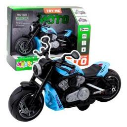 Lean Toys Batteriebetriebenes Spielzeug-Motorrad Lichter Klänge Blau (67992365)