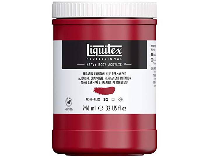 Liquitex 8870253 Professional Heavy Body Acrylfarbe in Künstlerqualität mit ausgezeichneter Lichtechtheit in buttriger Konsistenz, 946ml Topf - Karmesinrot permanent Imit.