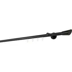 20mm,1-läufig,Profil,Wandträger 6,5cm,Endstück rag Farbe: Schwarz, Größe: 200cm