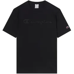 Champion, Herren, Sportshirt, schwarzes Herren-T-Shirt (L), Schwarz