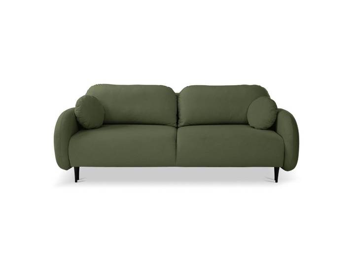 BETTSOFA AGIO Grün Plüsch-Stoff mit Schlaffunktion