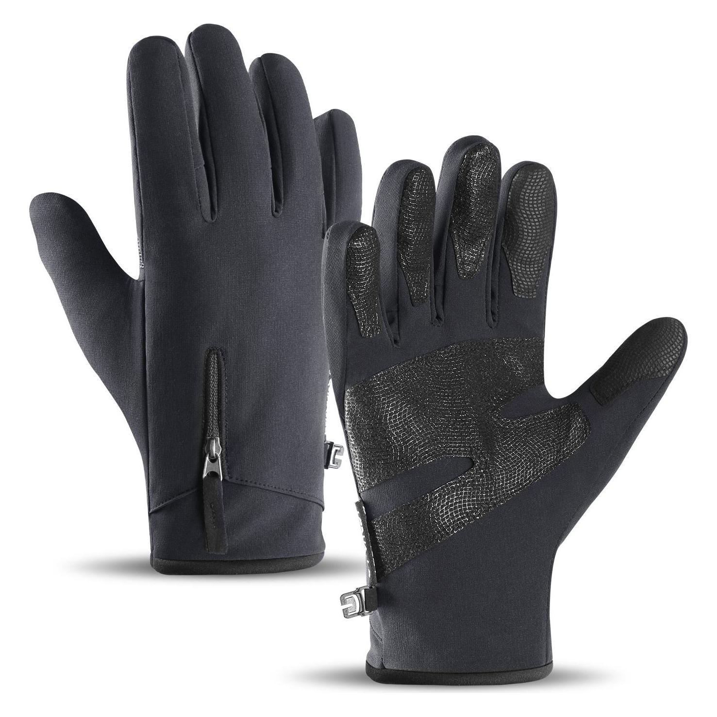 Hurtel Rutschfeste Winter-Handy-Sporthandschuhe (Grösse L) - schwarz (L) (1404978613)