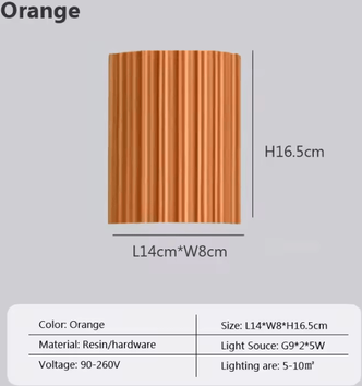 Inspire Curations Macaron Resin G9 Wall Lamp Modern Indoor Sconce orange warm Light