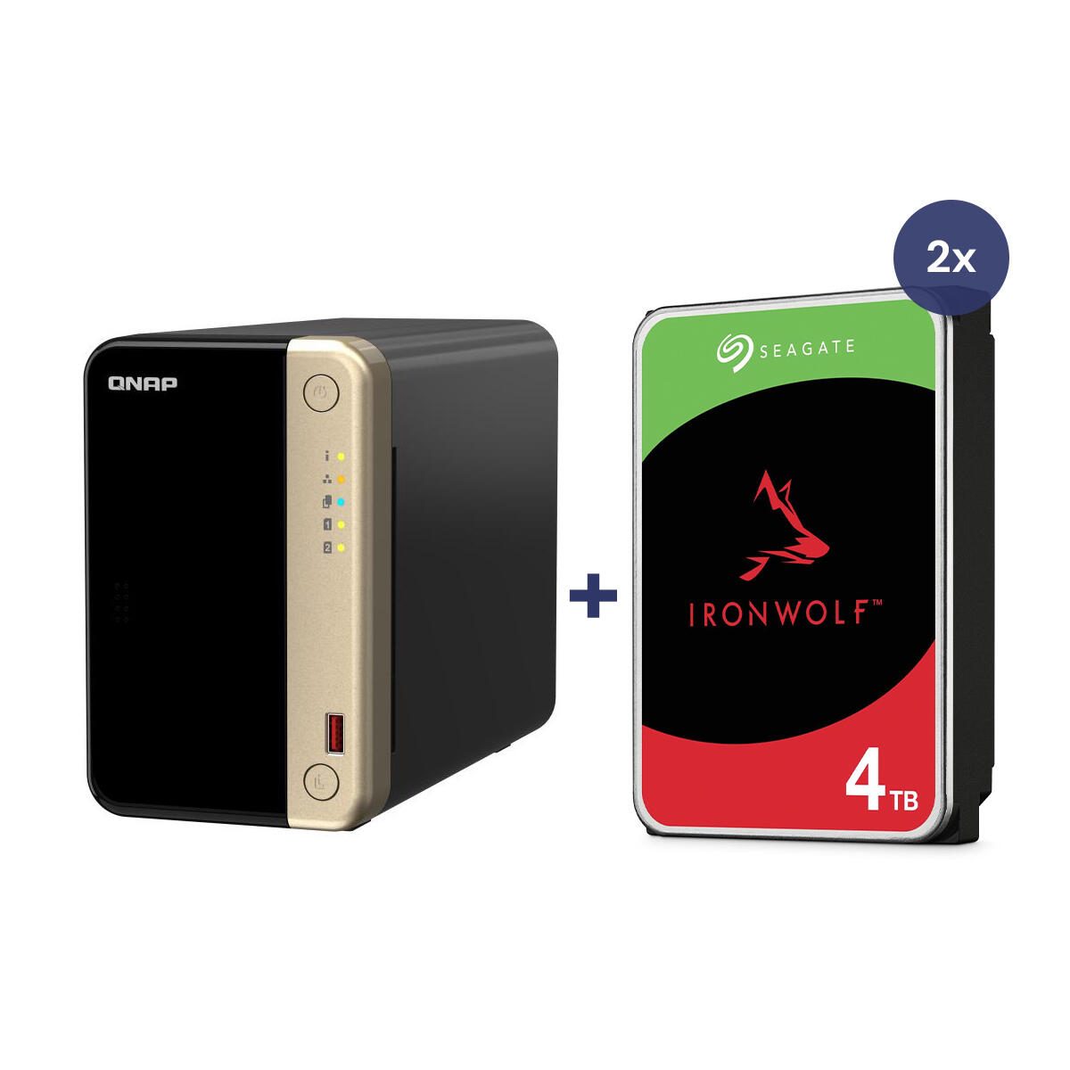 QNAP Systems QNAP NAS TS-264-8G 2bay incl. 8TB (2x 4TB Seagate IronWolf) TS-264-8G + 2x ST4000VN006