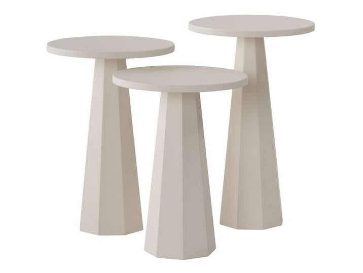 Beistelltisch 3er-Set Georis weiss MDF B 35 H 57 cm - Beistelltisch 3er-Set