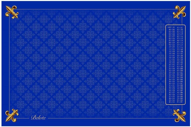 Tapis Belote Coeur de pique Excellence Bleu (40 x 60cm) - Playmat