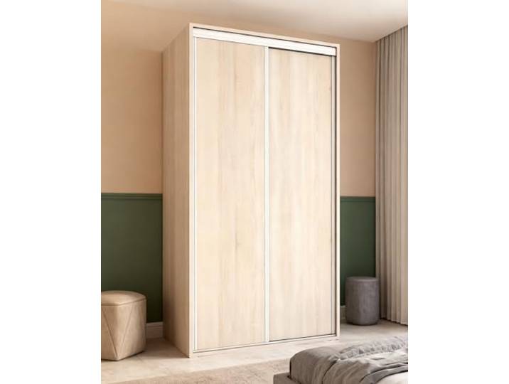 Steiner Shopping Schiebetürenschrank Garut 35 Sonoma Eiche I 194 x 100 x 40 cm I Kleiderschrank mit Schiebetüren I Stauraum für Schlafzimmer & Flur I Holzschrank schmal modern funktional