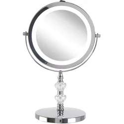 KOSMETIKSPIEGEL silber mit LED-Beleuchtung 20 cm Laon