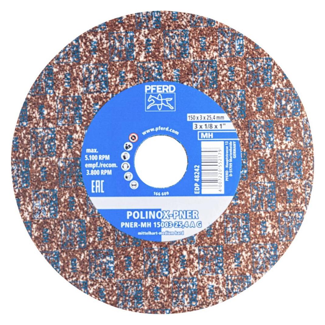 Pferd 47700210 POLINOX verpresstes Vlies-Rad PNER O 150x3 mm Bohrung-O 25.4 (47700210)