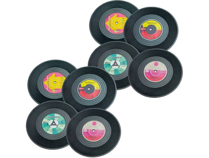 Vinyl-Untersetzer, 8er-Set, Schallplatten Tischsets