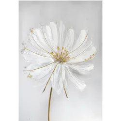 Leinwandbild Gentle Petals Weiß/Goldfarben ca. 70x100cm