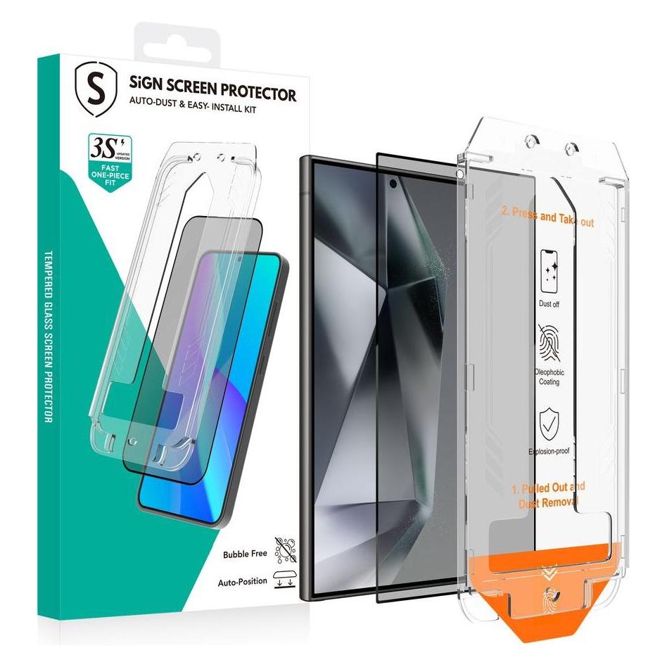 SIGN Privacy Screen Protector Samsung Galaxy S24 Ultra - EZ Apply applicator (Samsung Galaxy S24 Ultra) (SNTP-S24U-PR)