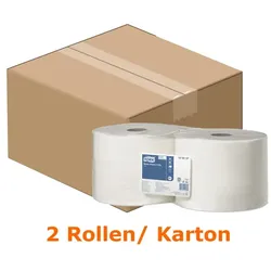 Tork 129237 Papierwischtücher standard 2-lagig W1 weiß 23,5x34 cm, 1500 Abrisse/Rolle, 2 Rollen, geprägt