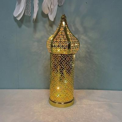 Uplift Treasures Moroccan Golden Iron Lantern Decor m