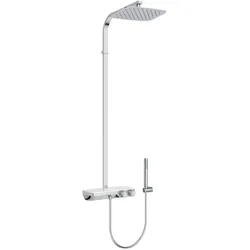 Ideal Standard Ceratherm S200 Duschsystem Chrom, Aufputz, 314x465x1134 mm, Regenbrause, Stabhandbrause, Glasablage