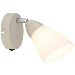 Wandstrahler Wandleuchte Schlafzimmerlampe sandfarben Spot verstellbar L 18,5 cm