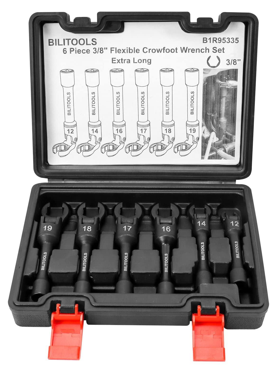 Flexibele Crows Foot Steeksleutelset - 3/8" Drive, 12-19mm