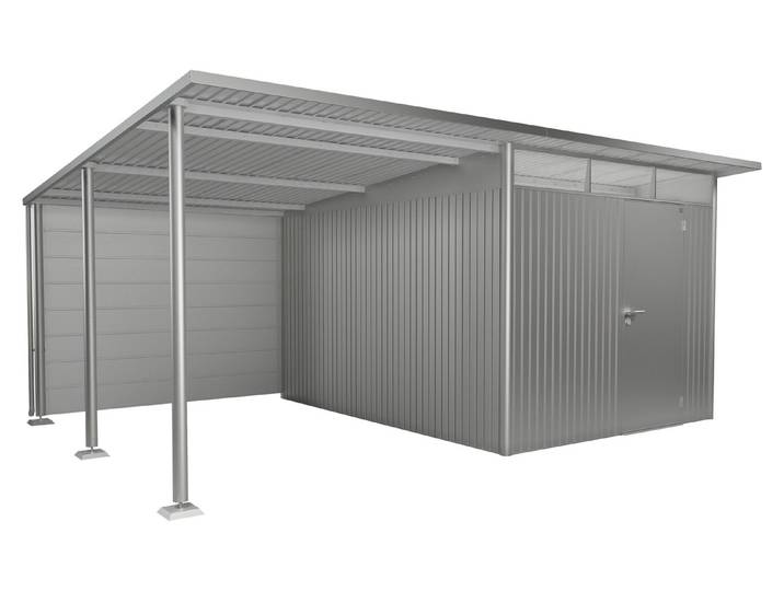Biohort Rückwand für Seitendach L zu Gerätehaus AvantGarde Silber