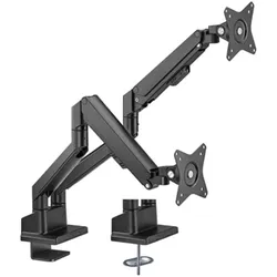 Fellowes Držák monitoru Brateck LDT62-C024 dvě ramena vedle sebe plynová vzpěra (Tisch, 32", 9 kg), Monitor Halterung, Schwarz