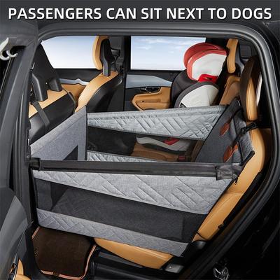 Perfect Picks Market Waterproof Dog Hammock With Mesh Pocket, Pet Nest Back Seat Extender For Small To Large Dogs gray large