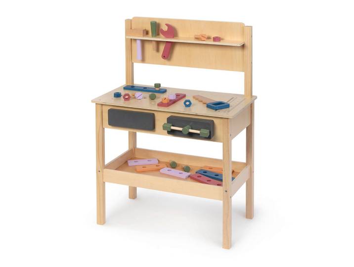 Musterkind Kinderwerkbank Sorbus, Natur, Holz, 34x80x55 cm, male, EN 71, CE, Spielzeug, Kinderspielzeug, Kinderwerkbank