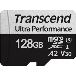 Transcend microSDXC, UHS-I, U3 /s lesen, /s schreiben (128 GB, microSDXC, U3, UHS-I), Speicherkarte, Schwarz, Grau