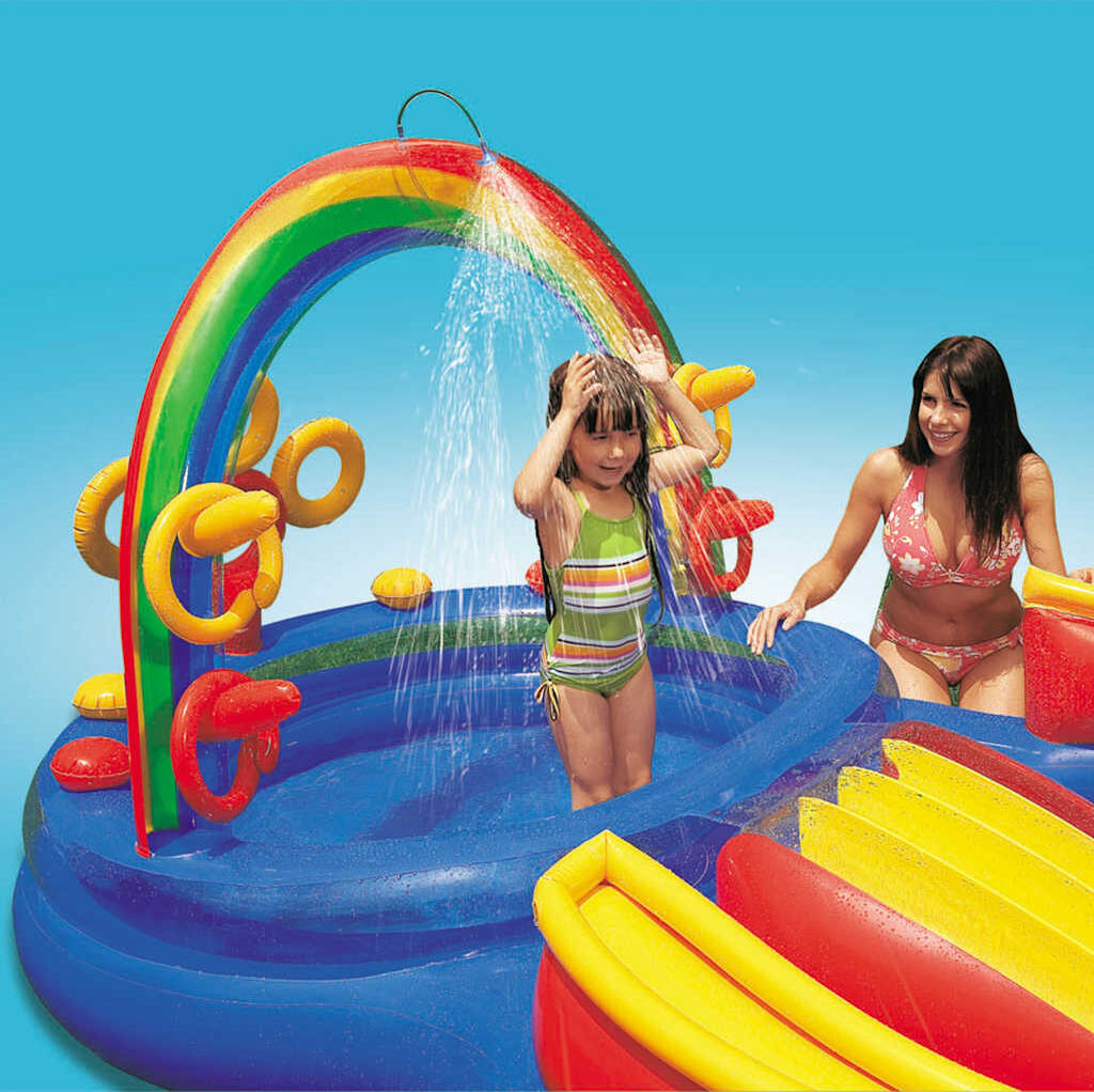 INTEX Piscine gonflable Rainbow Ring Play Center 297x193x135cm 57453NP