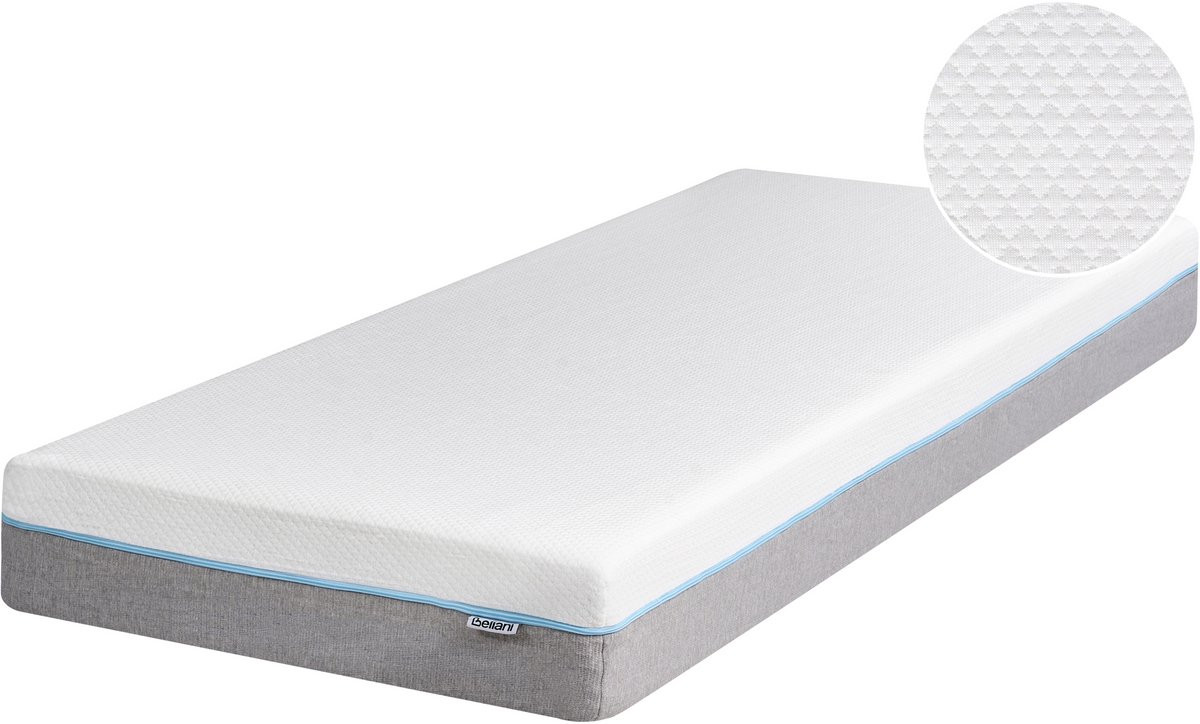 Beliani Traagschuimmatras Stevig - Grijs - B/D: 80 x 200 cm