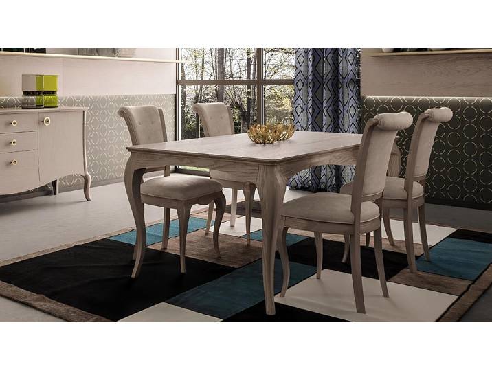 JVmoebel Esszimmer-Set Elegantes Esstisch Set mit weißen Oberflächen und komfortablen Stühlen, (Esszimmer-Set, Küchen-Set), Made in Europa