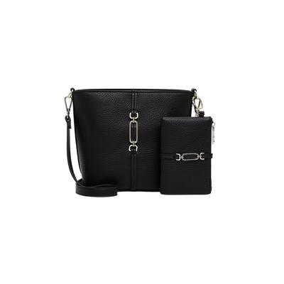Umhängetasche EMILY & NOAH "Umhängetasche E&N Lewe", Damen, Gr. B/H/T: 27cm x 21cm x 12cm 0, schwarz (schwarz 100), Polyester, Taschen Umhängetasche