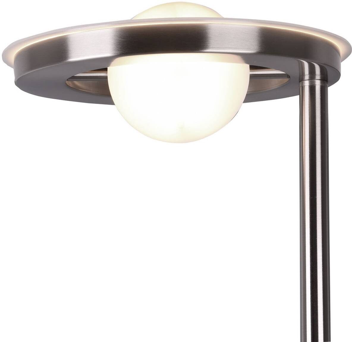 Trio Lighting LED Uplighter Floor Lamp Barrie, dimmable, Alu / grey / zinc, Living / Dining Room, metal, Modern, Floor Lamp