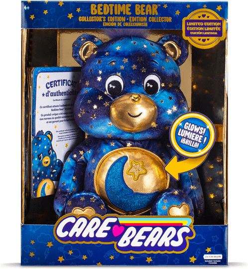 Basic Fun Care Bears Glowing Belly Bedtime Bear Plush (Limited Edition) - Stuffed Animal for Kids - Soft & Cuddly Toy