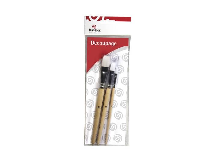 Rayher Pinselset für Decoupage 3 Pinsel