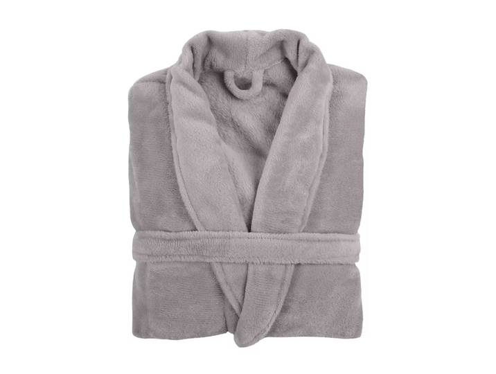 Tiseco - Bademantel COSY Mikroflanell, für Damen, Grau, Größe L