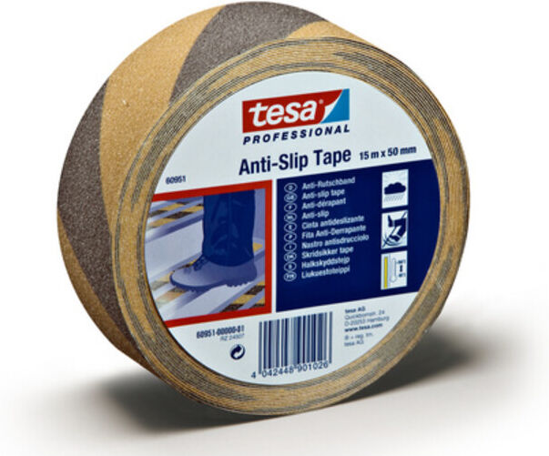 tesa Anti-Slip 15 m x 50 mm, noir/jaune (60951-00000-00)