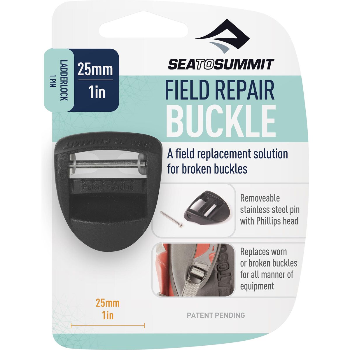 Sea to Summit Field Repair Buckle Ladderlock black 25mm AFRB25LLP