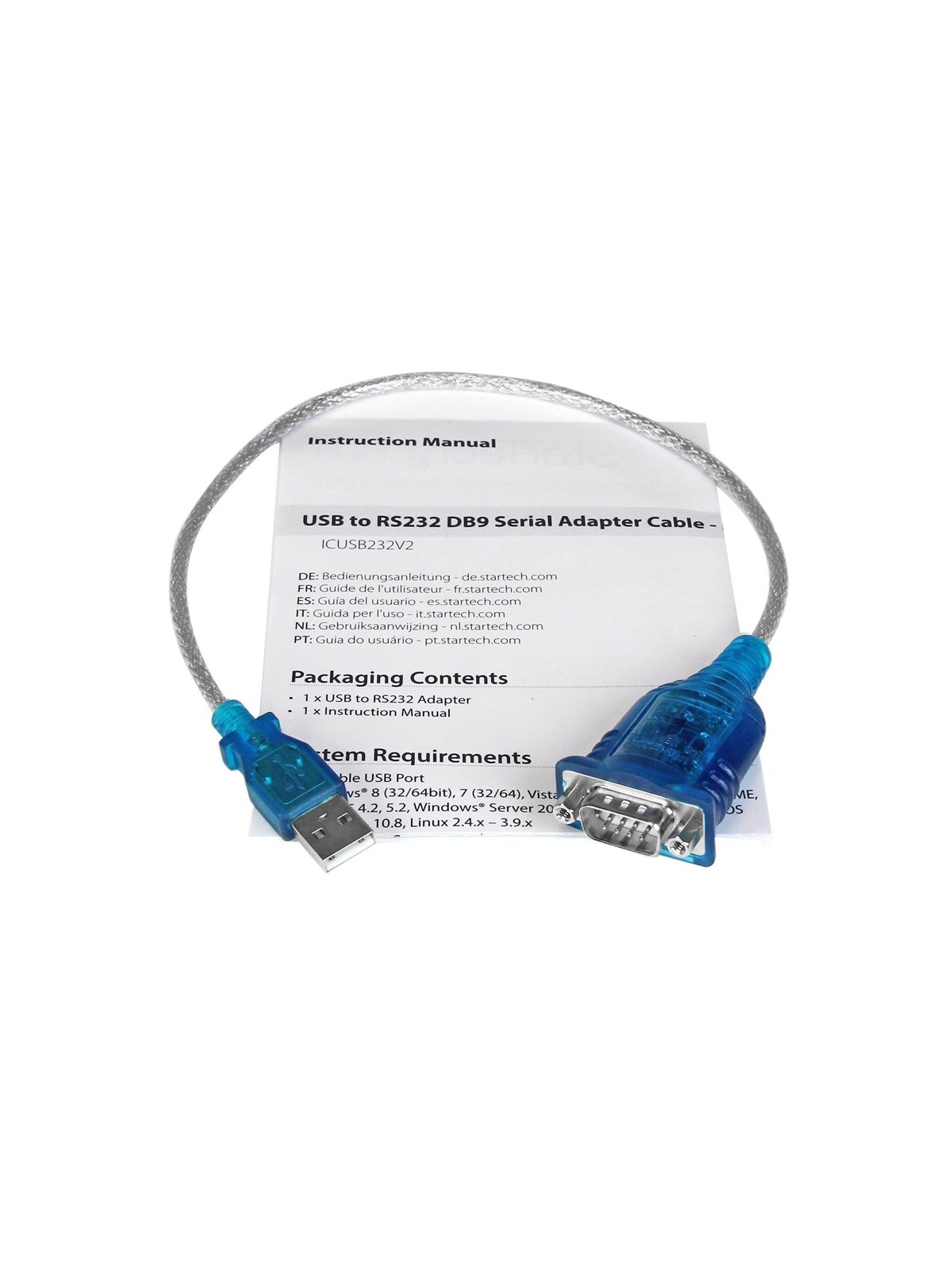 StarTech.com 1 Port USB zu RS232 DB9 Serial Adapter Kabel