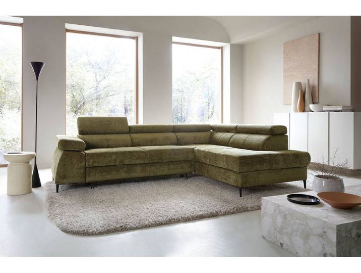 Designer Sofa Cordoba II mit Schlaf- und Klappfunktion - Rechts - Chenille - Luxusbetten24