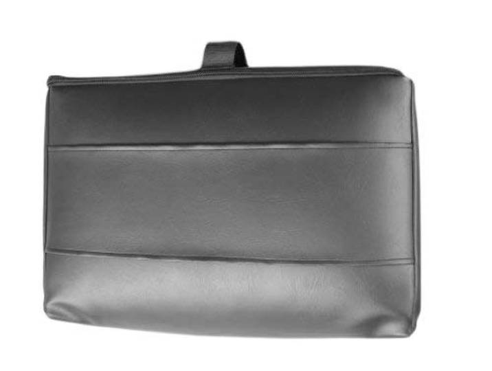 Reise Matratzenauflage für Flugreisen als Handgepäck aus Viscoschaum mit Tasche Kunstleder (Frottee blau, Schwarz)