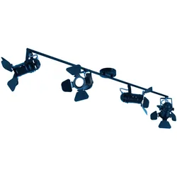 Deckenleuchte Deckenstrahler Esszimmerleuchte Spotleuchte Deckenlampen mit verstellbaren Filmspots, Metall schwarz, 4x GU10, RGB LED dimmbar Fernbedienung, 3,5W 290Lm 3000K warmweiß, L 125cm